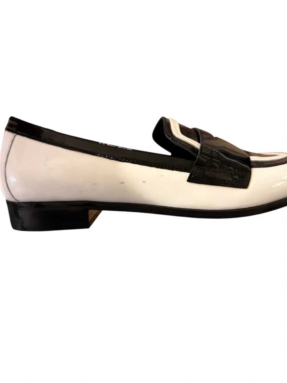 Cecelia New York Kali Black White Patent Leather Mod Academia Loafers 7 - Picture 6 of 8